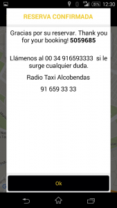 Captura app norttaxi madrid reserva confirmada