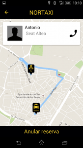 Captura app taxi madrid usuario